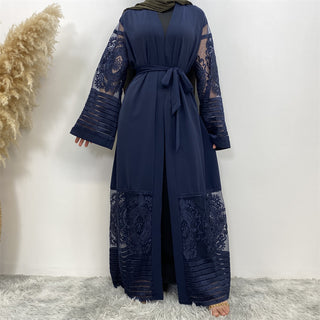 1546#Latest Designs New Wholesale Clothing Floral Lace Turkish Kimono Abaya