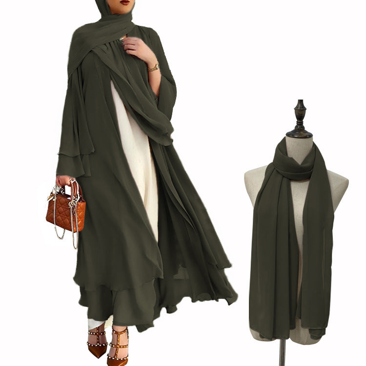 1875#New Arrival Solid Color Abaya Dubai Fashion Women Muslim Cardigan