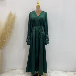 1612#Dubai Abaya Luxury Abaya with Handmade Beads Women Muslim Dress