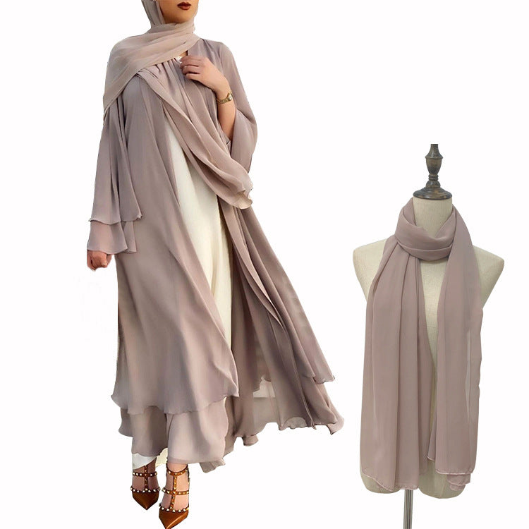 1875#New Arrival Solid Color Abaya Dubai Fashion Women Muslim Cardigan