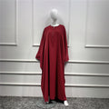 1425&1901#Drop Shipping Muslim Clothing Butterfly Sleeve Women Nida Jilbab_ Abaya Khimar Length : About 147cm 58 Inch