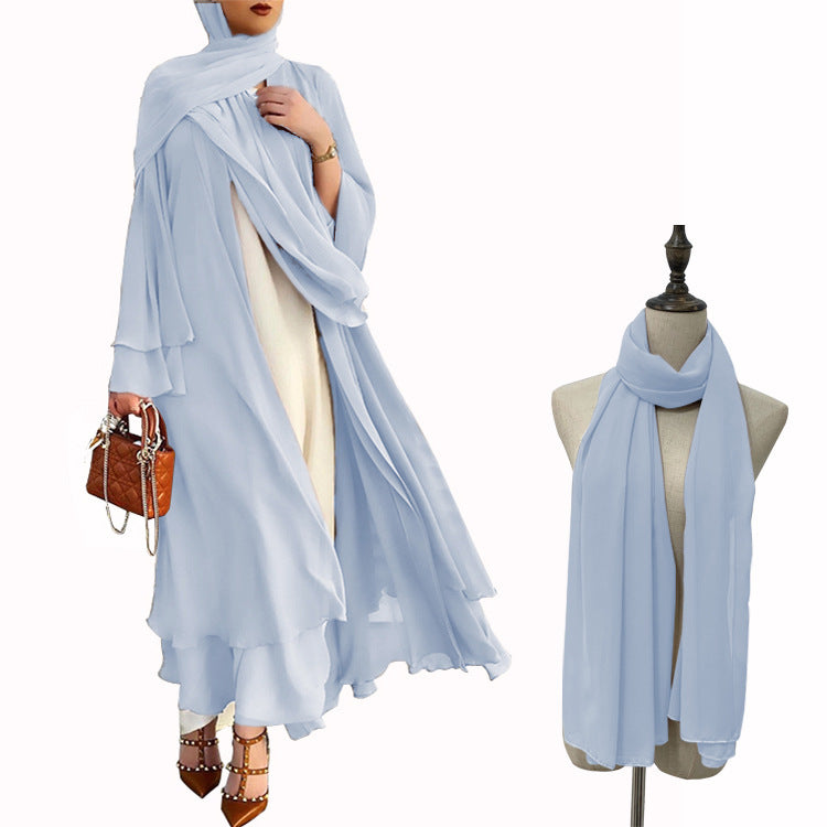 1875#New Arrival Solid Color Abaya Dubai Fashion Women Muslim Cardigan