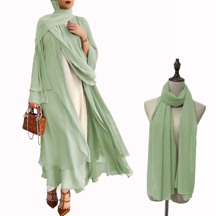 1875#New Arrival Solid Color Abaya Dubai Fashion Women Muslim Cardigan