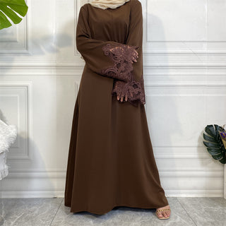 6659#Open zipper long sleeve maxi dresses for muslim women 6 colors