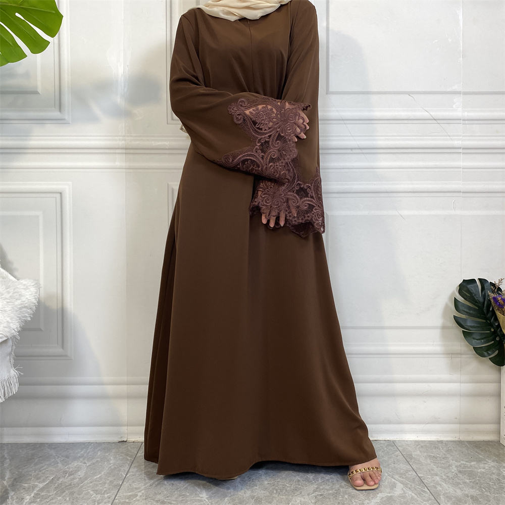6659#Open zipper long sleeve maxi dresses for muslim women 6 colors