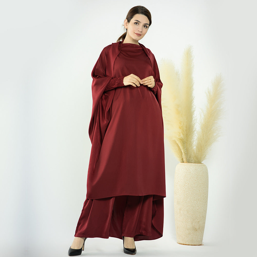 1572#Ladies Ramadan Islamic Clothing Two-Pieces Top and Pants Set