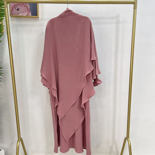 1616+1908#Drop Shipping Muslim Clothing 2 Layer Khimar  2pc EID Jilbab_ Abaya