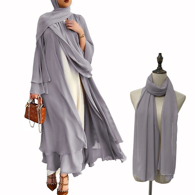 1875#New Arrival Solid Color Abaya Dubai Fashion Women Muslim Cardigan