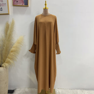 1616#2023 Islamic Clothing Closed Abaya Dresses for Muslim with Zipper in Front