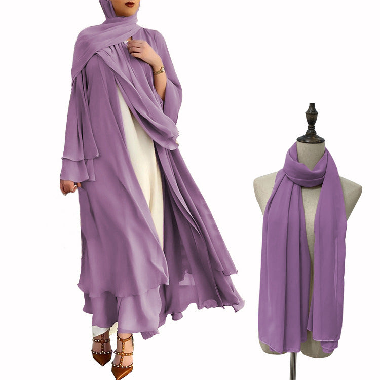 1875#New Arrival Solid Color Abaya Dubai Fashion Women Muslim Cardigan