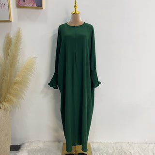1616#2023 Islamic Clothing Closed Abaya Dresses for Muslim with Zipper in Front