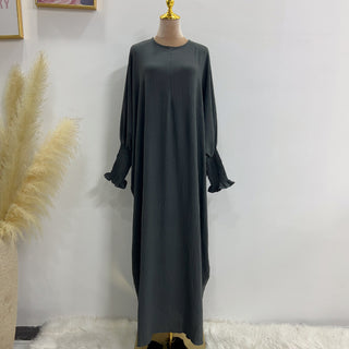 1616#2023 Islamic Clothing Closed Abaya Dresses for Muslim with Zipper in Front