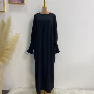 1616#2023 Islamic Clothing Closed Abaya Dresses for Muslim with Zipper in Front