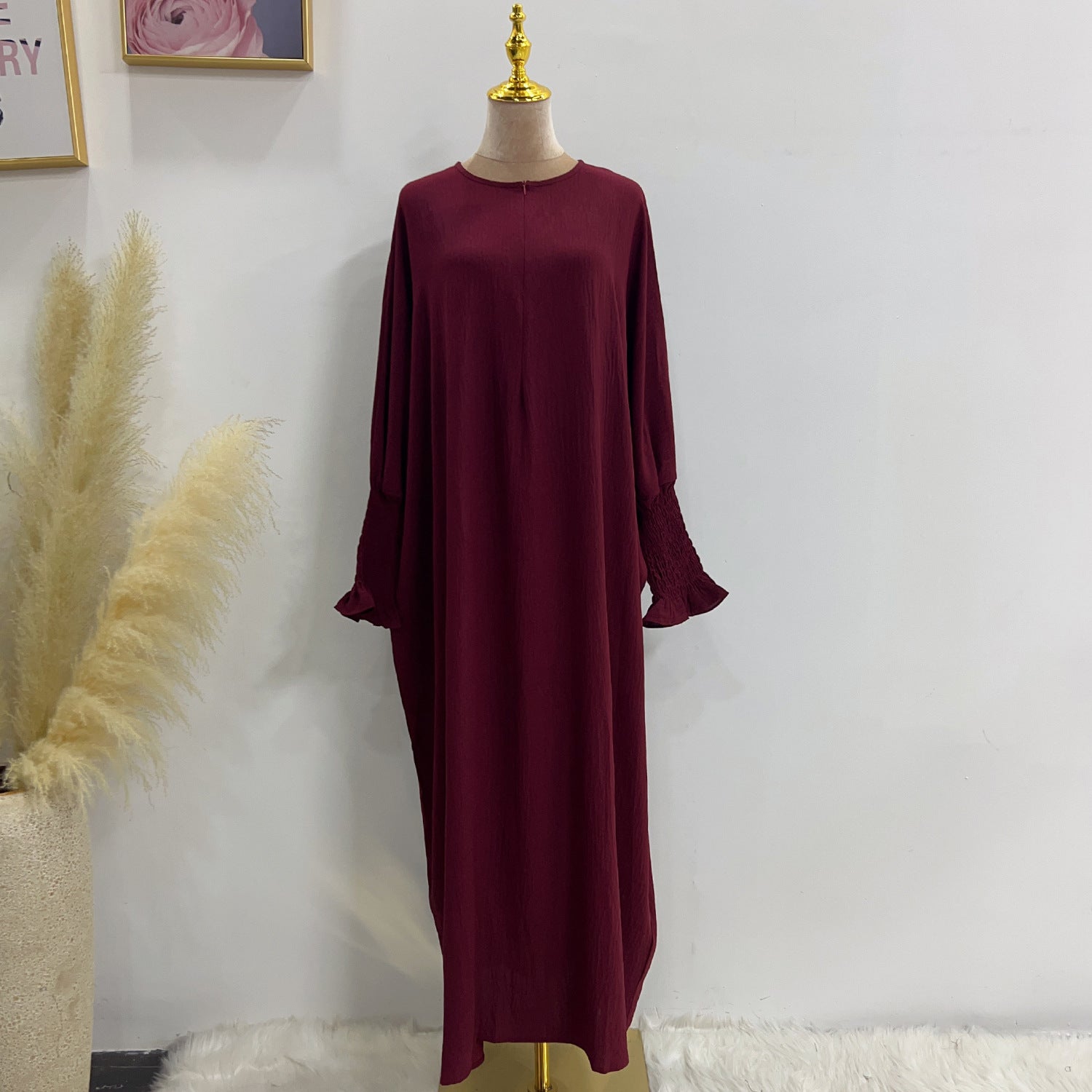 1616#2023 Islamic Clothing Closed Abaya Dresses for Muslim with Zipper in Front