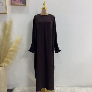 1616#2023 Islamic Clothing Closed Abaya Dresses for Muslim with Zipper in Front