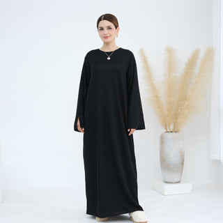 1912#Knit Fabric Latest Winter Women Muslim Dress Islamic Clothing Women Modest Dresses Abaya