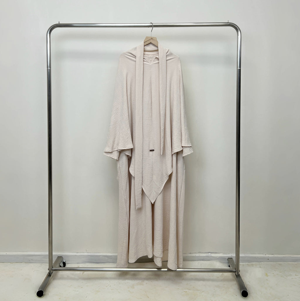 1008#Modest khimar hijab abaya 2 pcs crepe sets Jilbab_ prayer abayas