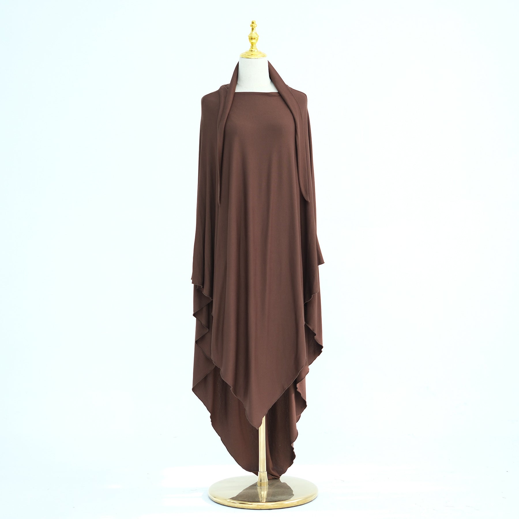 HJ934#EID Ramadan Muslim Women Prayer Long Premium Cotton Jersey stretchy Breathable One Layer Hijab Khimar