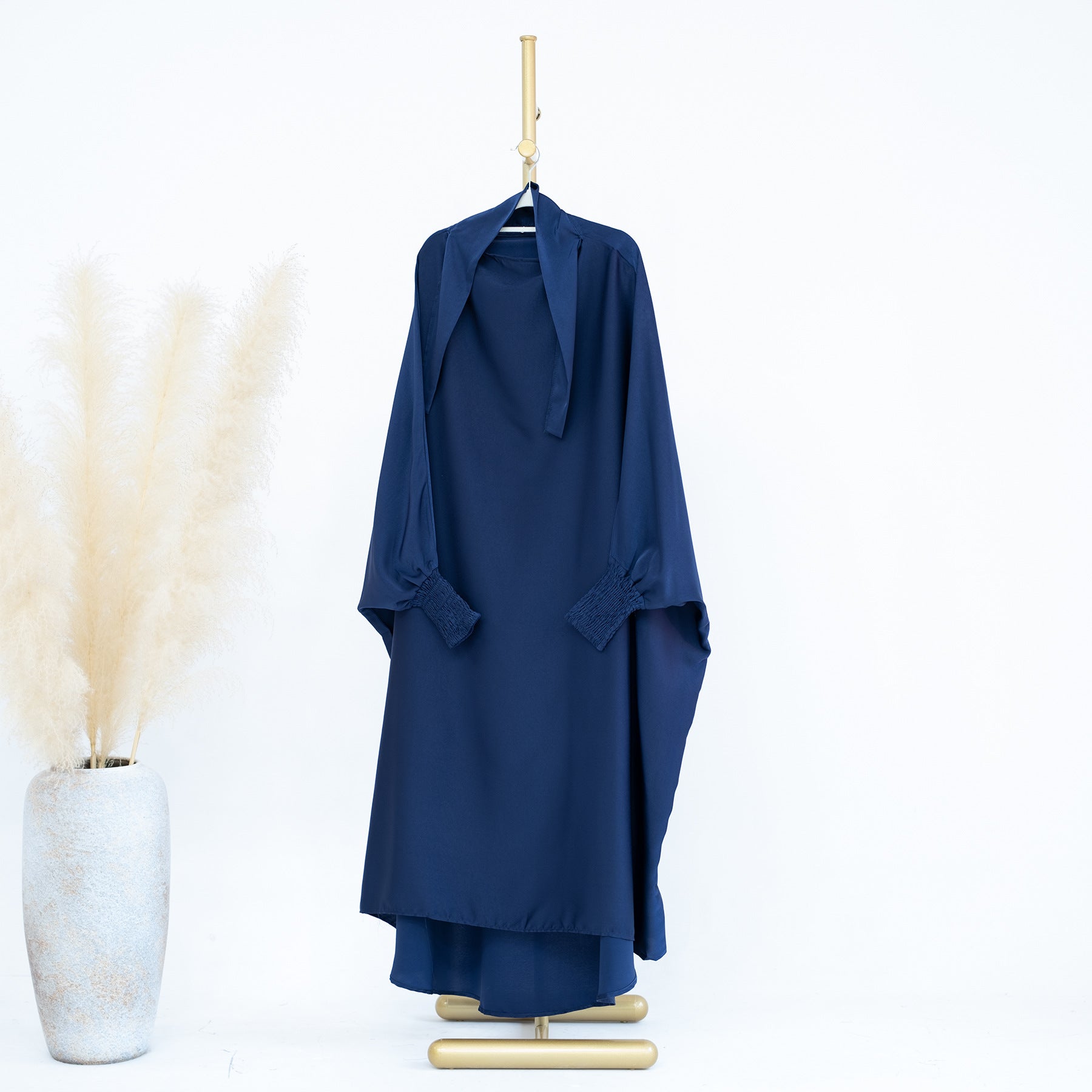 1662#Islamic Clothing Satin Plain Prayer Abaya Jilbab Abaya Muslim Dress For Kids
