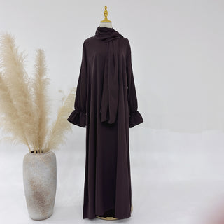 1714#Nida Ruffle Style One Piece Jilbab Abaya Women muslim dress