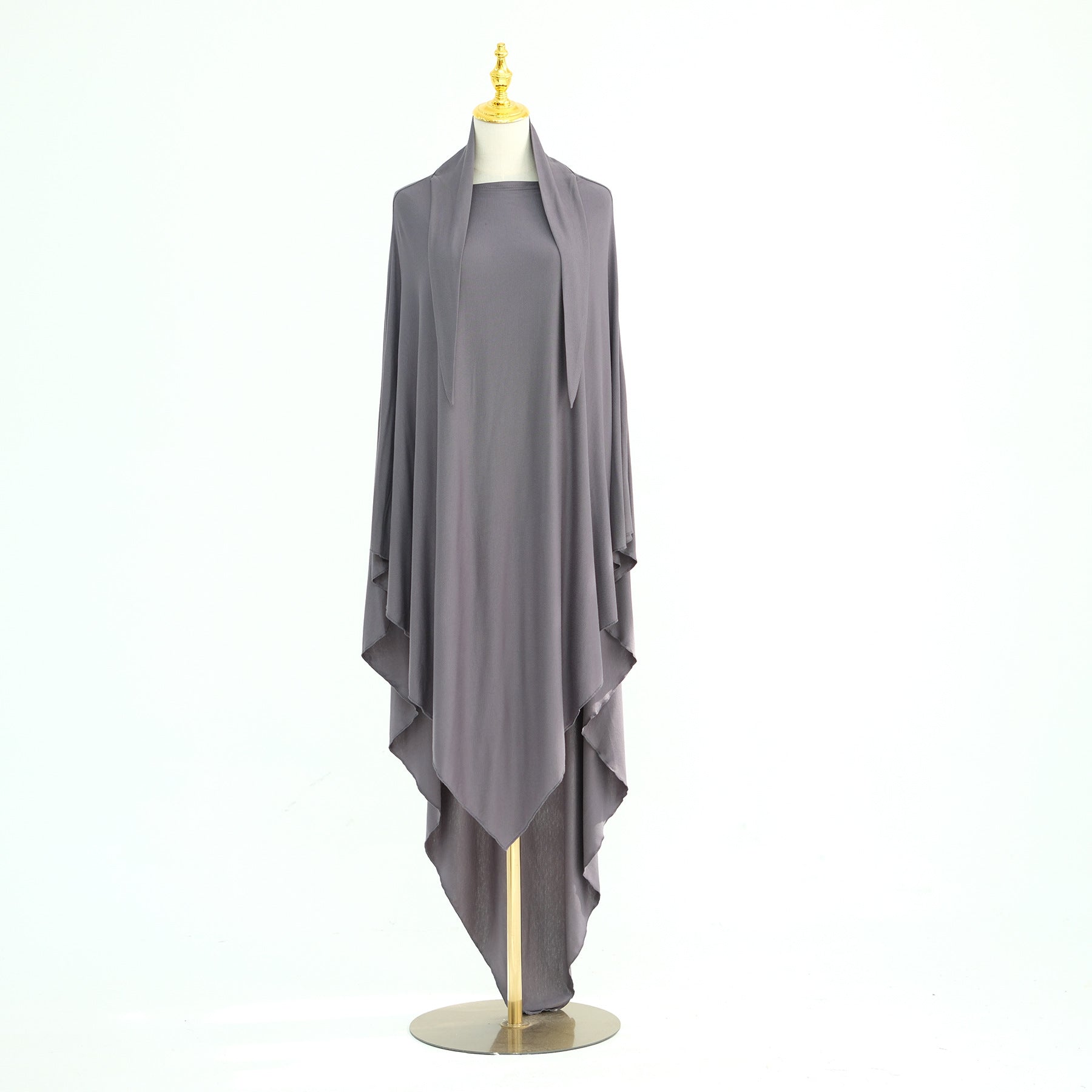 HJ934#EID Ramadan Muslim Women Prayer Long Premium Cotton Jersey stretchy Breathable One Layer Hijab Khimar