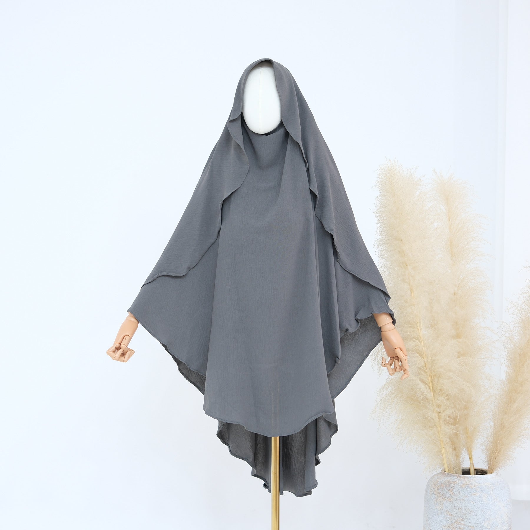 1930#One Layer High Quality Ramadan EID Women Muslim Islamic Clothing Long Prayer Hijab Tie Back Khimar