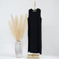 1480-1#Wrinkle Polyester Sleeveless Inner Dress Islamic Clothing Women's Dresses