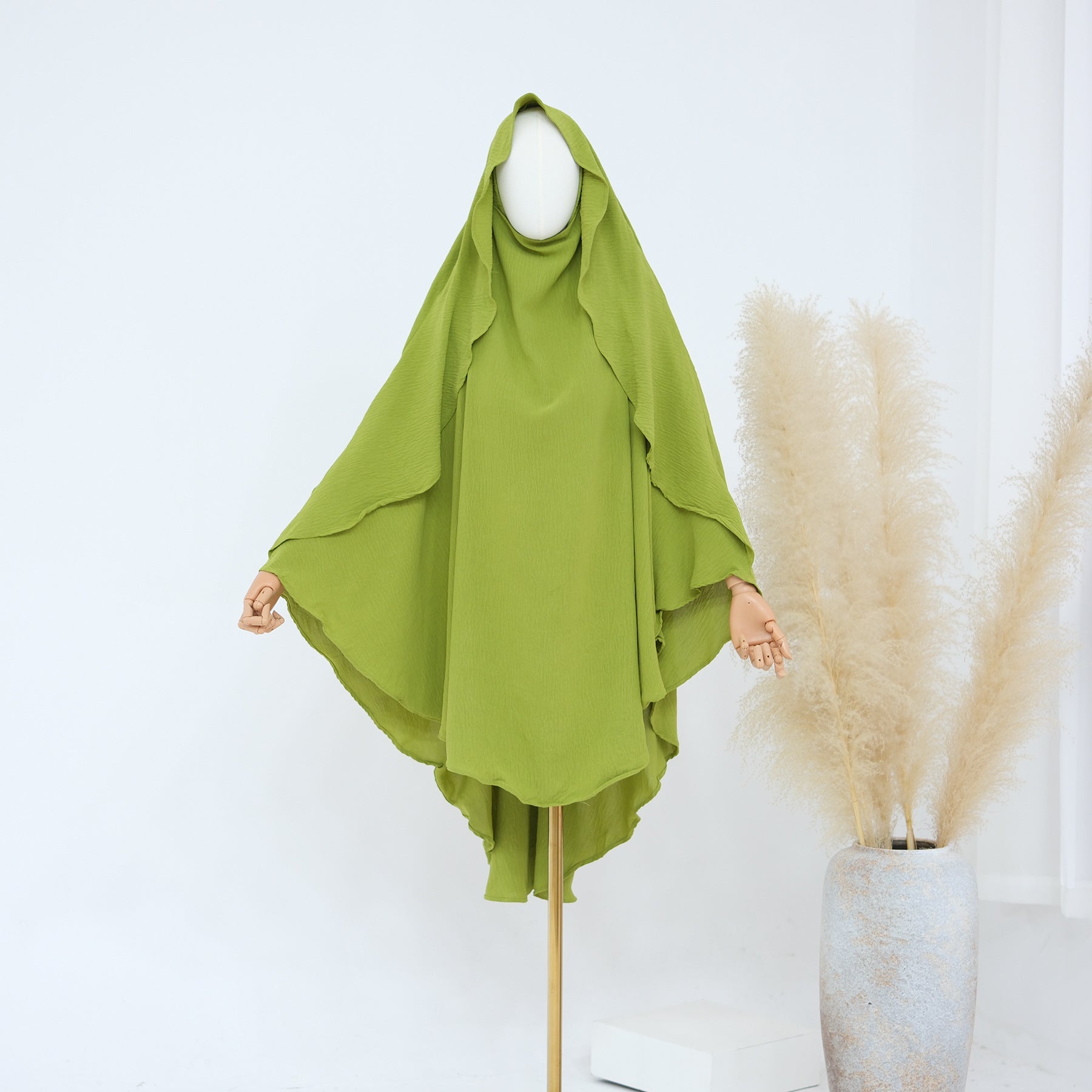 1930#One Layer High Quality Ramadan EID Women Muslim Islamic Clothing Long Prayer Hijab Tie Back Khimar