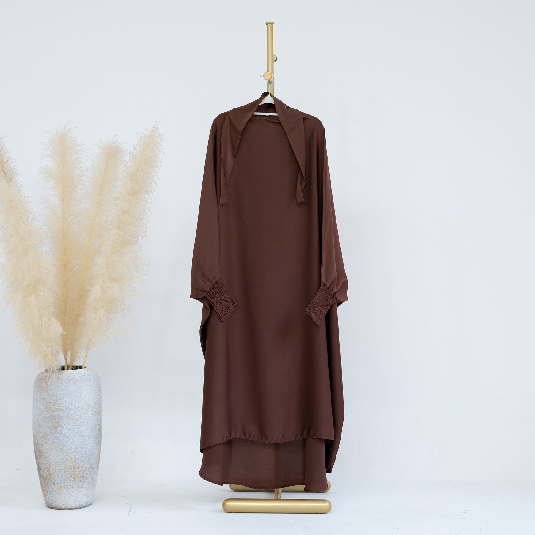 1662#Islamic Clothing Satin Plain Prayer Abaya Jilbab Abaya Muslim Dress For Kids