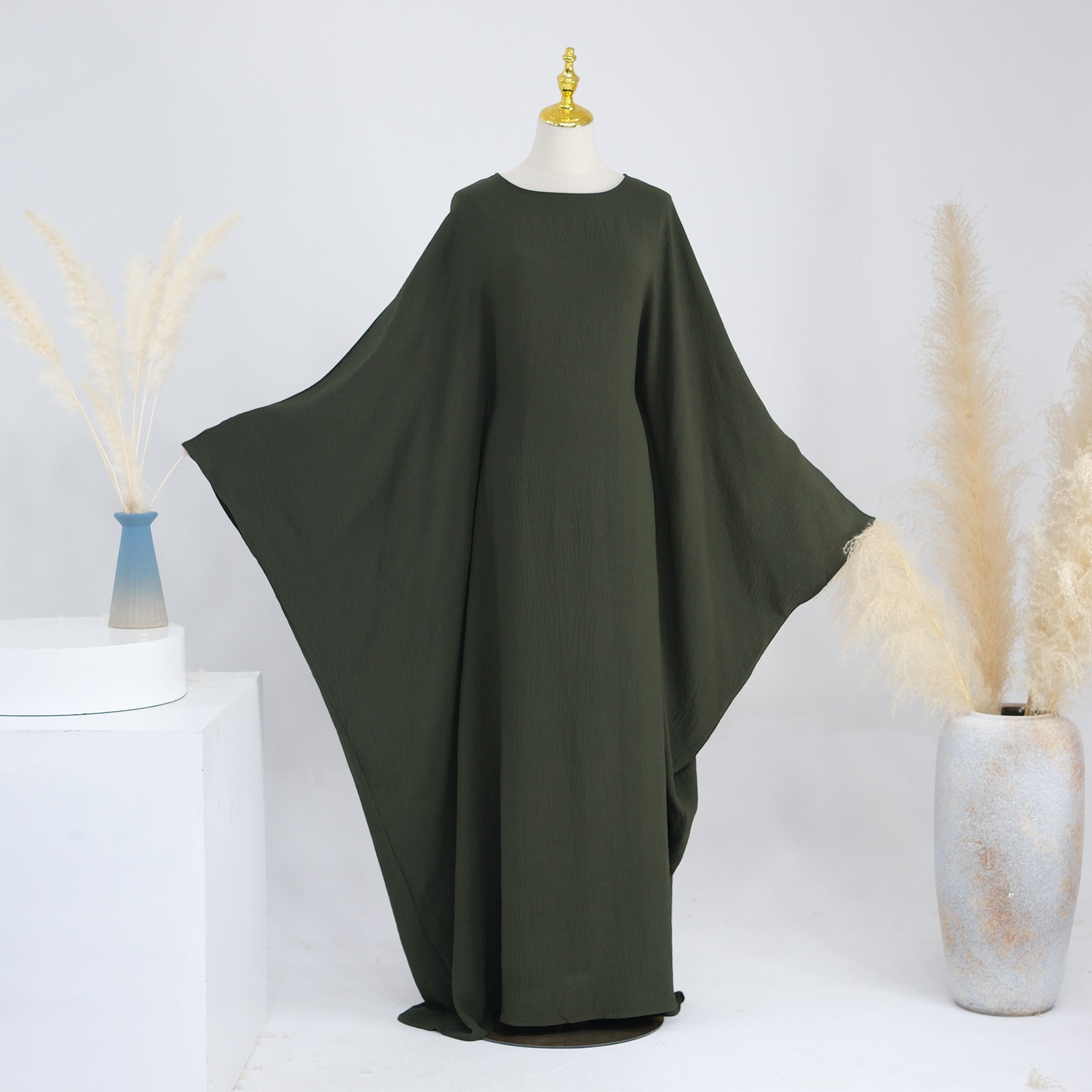 1695# Dubai  Abaya Muslim Women's Dresses With Inside Tie Belt Silk Dress