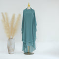 1916#2024 New Overhead Prayer Scarf Muslim Women Hijab 2 Layers Long Niqab Chiffon Khimar