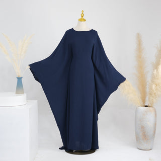 1695# Dubai  Abaya Muslim Women's Dresses With Inside Tie Belt Silk Dress