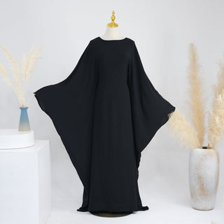 1695# Dubai  Abaya Muslim Women's Dresses With Inside Tie Belt Silk Dress