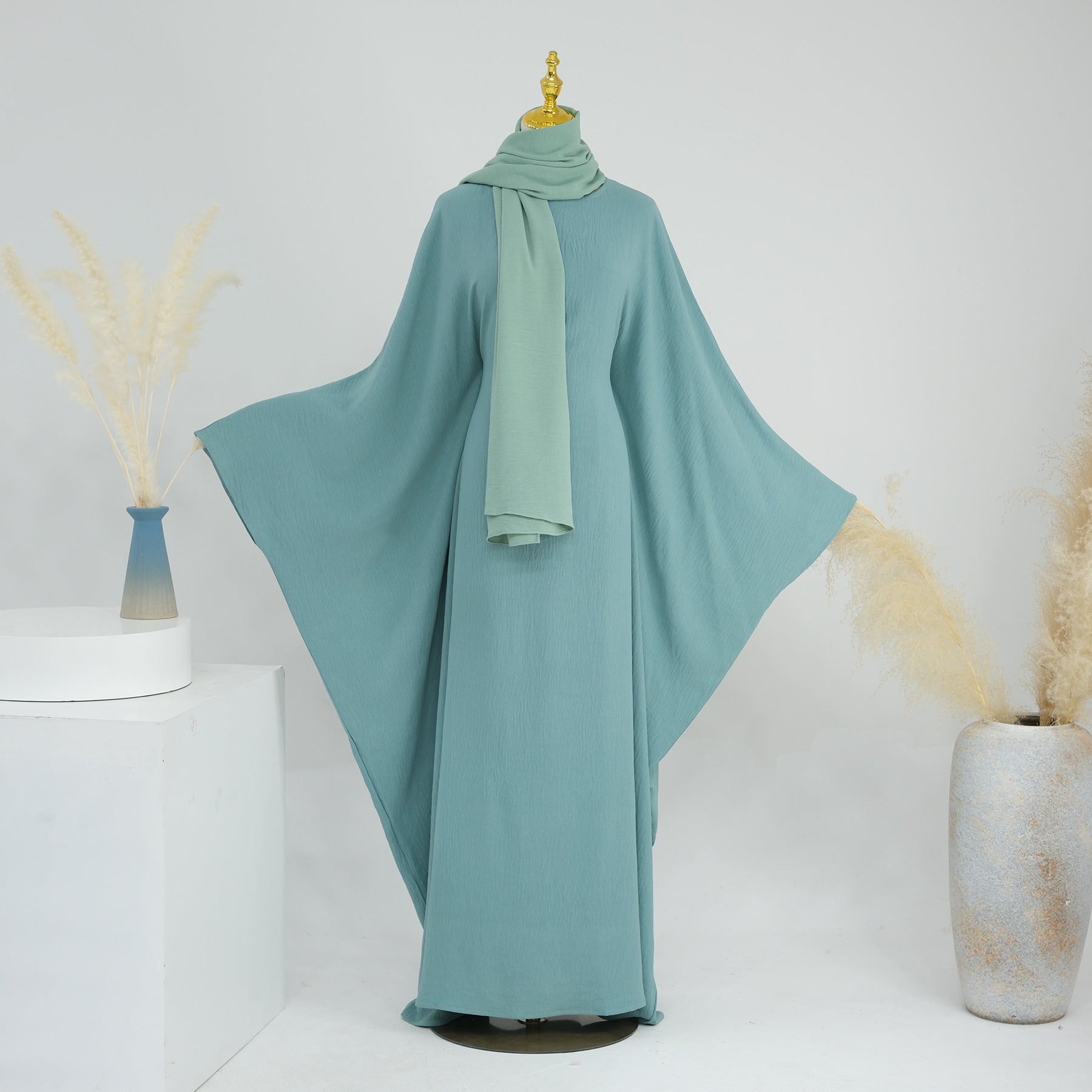 1695# Dubai  Abaya Muslim Women's Dresses With Inside Tie Belt Silk Dress