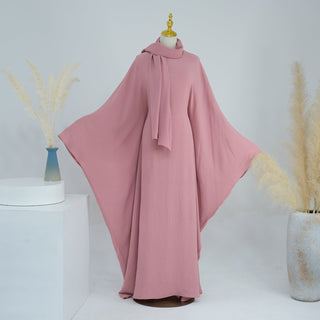 1695# Dubai  Abaya Muslim Women's Dresses With Inside Tie Belt Silk Dress