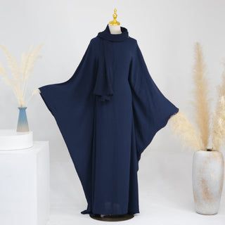 1695# Dubai  Abaya Muslim Women's Dresses With Inside Tie Belt Silk Dress