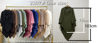 2307# New arrival wrinkle crepe two layer fashion prayer scarf head cover shawl