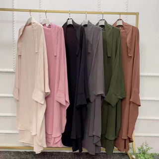 1518#Khimar Long Hijab Jilbab_ Islamic Overhead Prayer Abaya