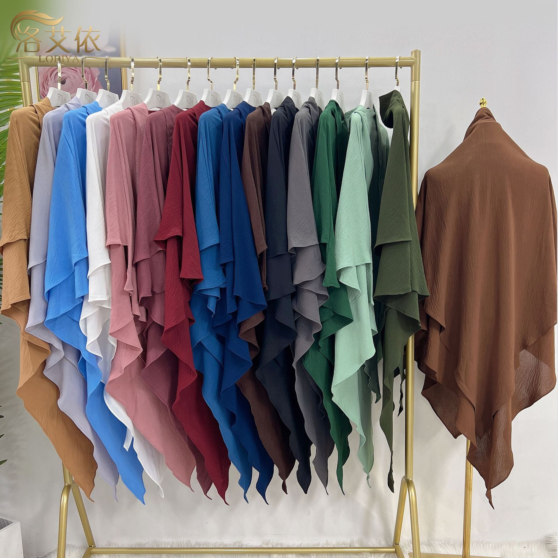 HJ908#Latest Abaya Women Islamic Dress Hijab Scarf Two Layers Long Khimar Wholesale in Stock