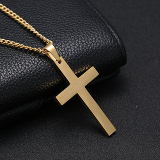 NM6#Fashion Cross Pendant Necklace Women Men Stainless Steel Link Chain Charm Necklace