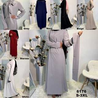 6176# Slim High Quality Inner Slip Long Dresses Classic Simple Abayas