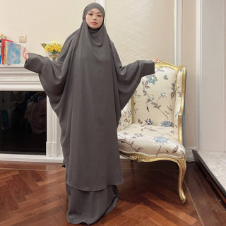 1518#Khimar Long Hijab Jilbab_ Islamic Overhead Prayer Abaya