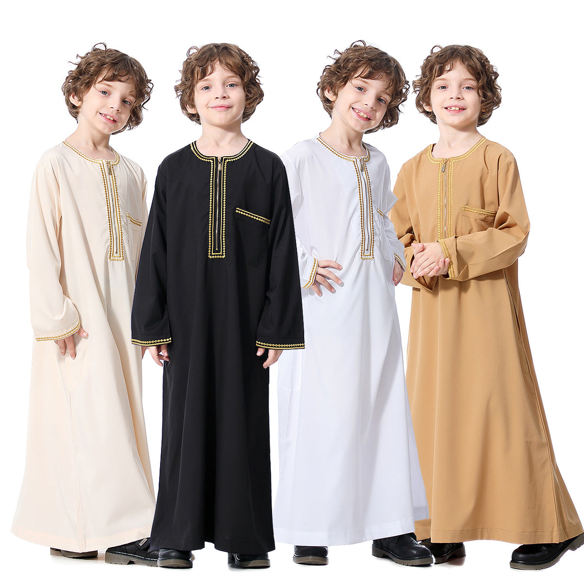 TH875#2019 Latest arabia islamic clothing kaftan arab kids boy robe clothes abaya