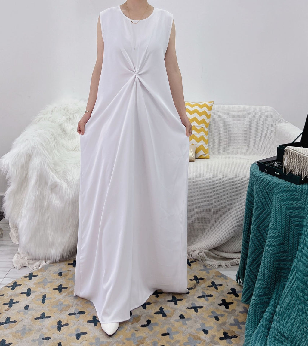1508#Sleeveless Abaya Long Underdress Abaya For Muslim Women