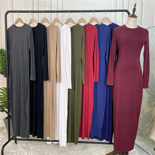 099# Daily Long Sleeve Bodycon Cotton Dress Muslim Women