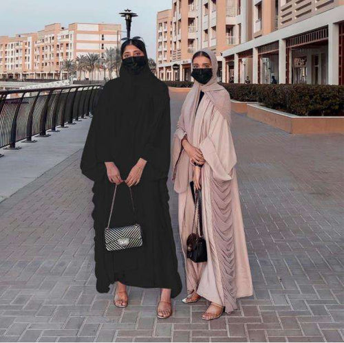 1471#Front Open Abaya Muslim abaya with stitch layers Ethnic clothing