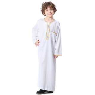 TH875#2019 Latest arabia islamic clothing kaftan arab kids boy robe clothes abaya