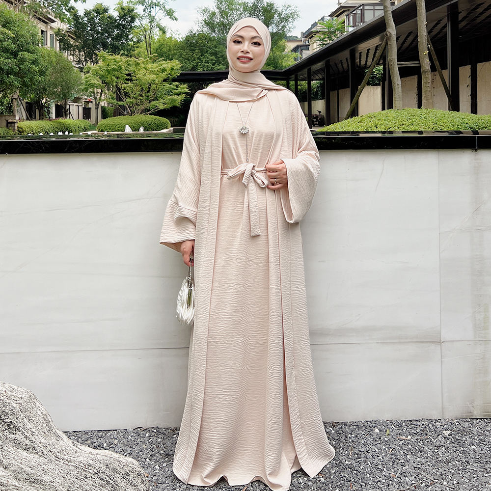 1480#Hot selling high quality cheap price Muslim women 2pcs Abaya set