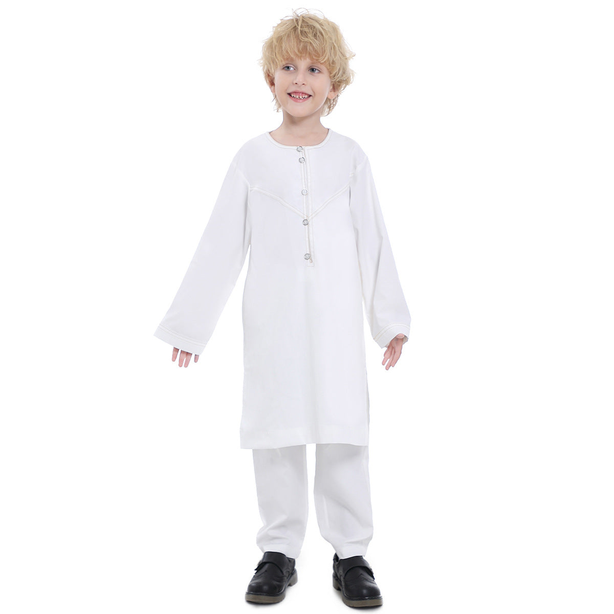 TH879#2 pcs Arab Muslim Wear calf Length Muslim Clothes Jubba Men's Thobe