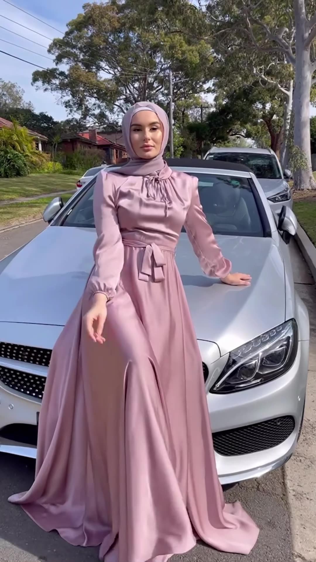 1472#Satin Fashionable Women Muslim Prom Dresses for Dubai